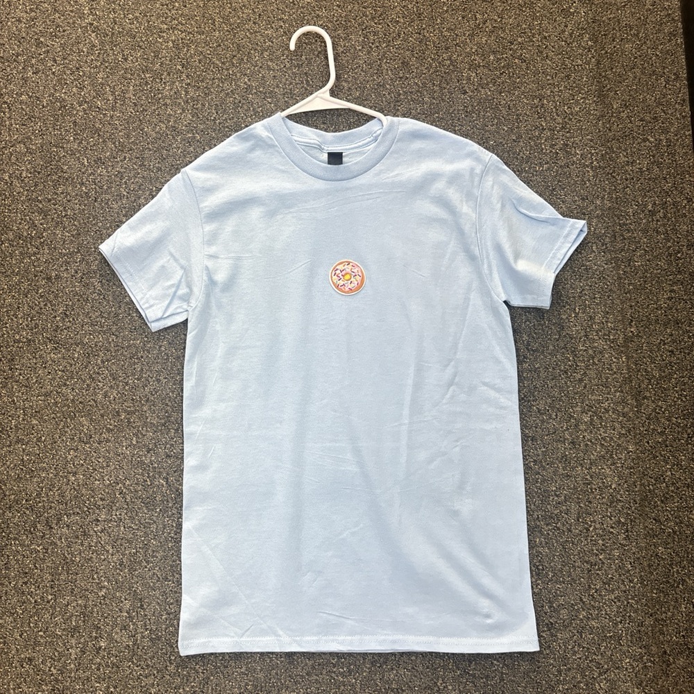 Light baby blue donut shirt ( small )